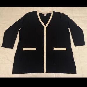 Black and White Cardigan Sweater